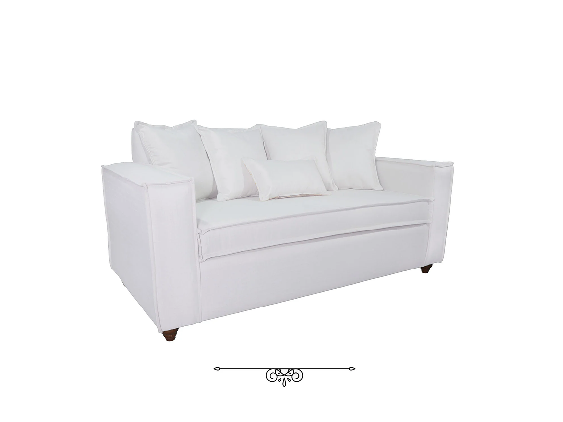 JUEGO DE LIVING DANTE 3 2 SOFA RESORTES 3 Y 2 CUERPOS COLOR BLANCO HUESO BONE 3