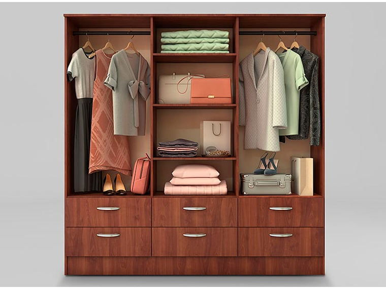 CLOSET CIC MAIPO 6 PUERTAS / 6 CAJONES 180 CM CEREZO 4