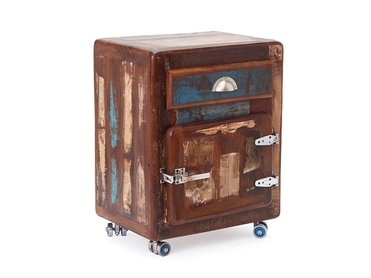 VELADOR DE MADERA ESTILO REFRIGERADOR ANTIGUO 3