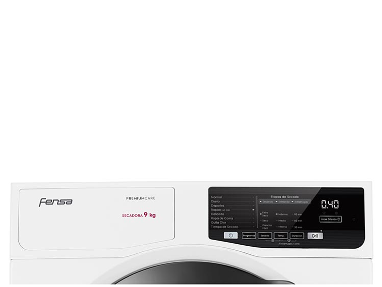 SECADORA DE ROPA POR VENTILACIÓN FENSA PREMUM CARE 9D 9KG BLANCO 4