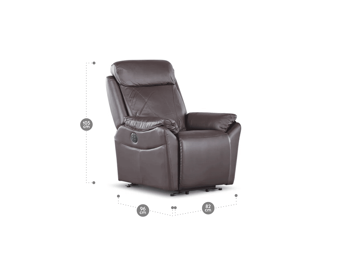 BERGERE ROSEN KLIMT CUERO CAFÉ ELÉCTRICO CON ALZADOR 7