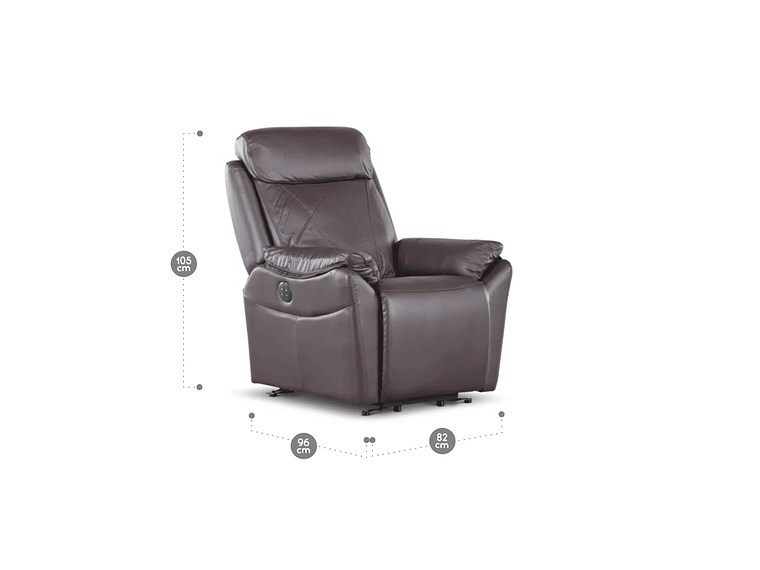 BERGERE ROSEN KLIMT CUERO CAFÉ ELÉCTRICO CON ALZADOR 7