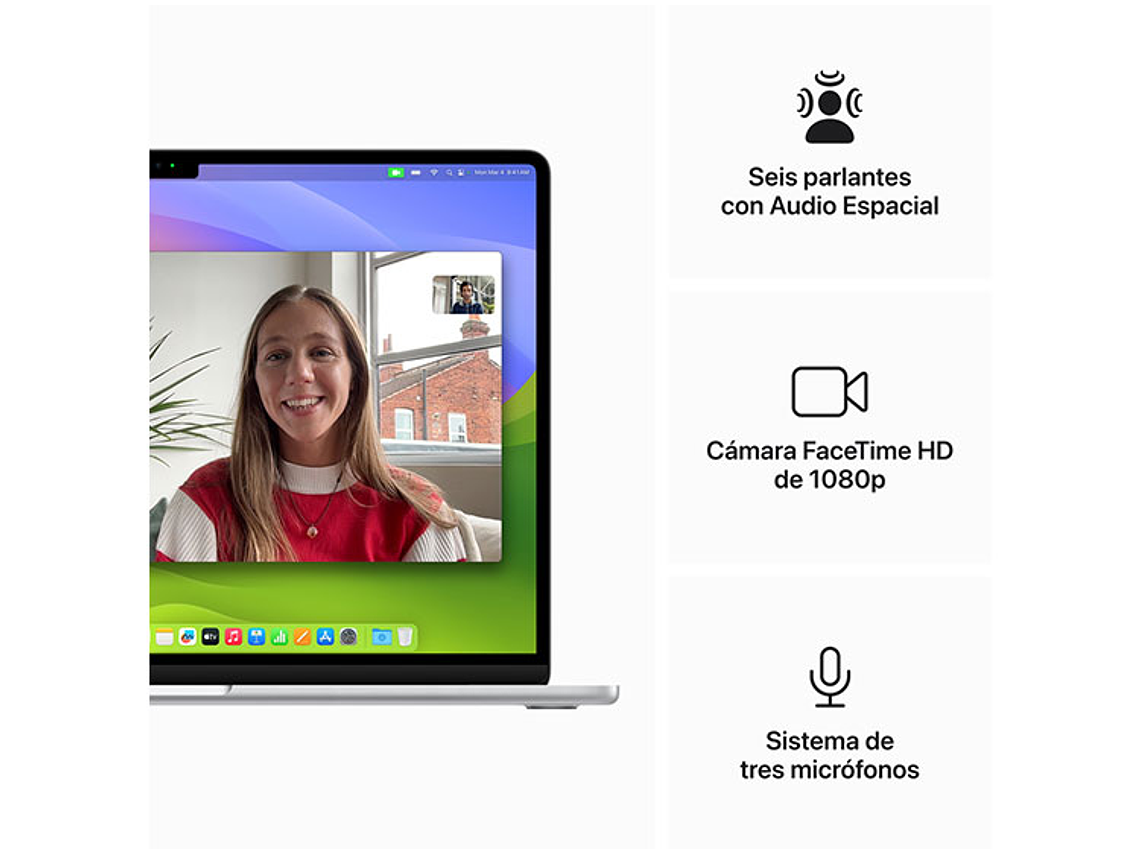 MACBOOK AIR M3 (CPU 8NUC Y GPU 10NUC) 8 GB RAM 512 GB SSD 15.1