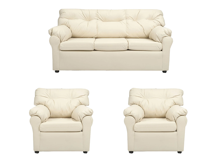 LIVING MUEBLES AMÉRICA 311 CUERO BEIGE 1