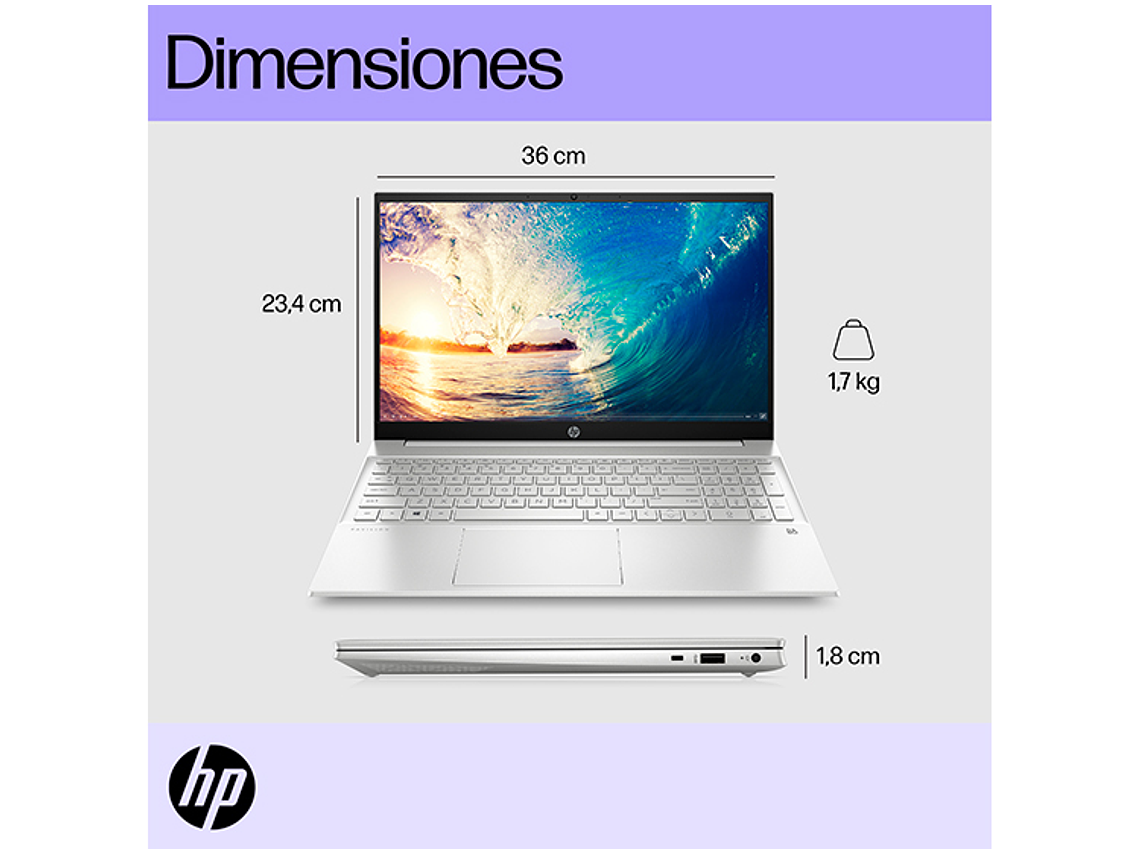 NOTEBOOK HP PAVILION 15-EG2519LA INTEL CORE I5 8GB RAM 512GB SSD 15.6” 4