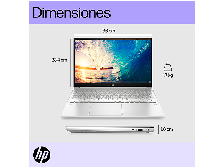 NOTEBOOK HP PAVILION 15-EG2519LA INTEL CORE I5 8GB RAM 512GB SSD 15.6” 4