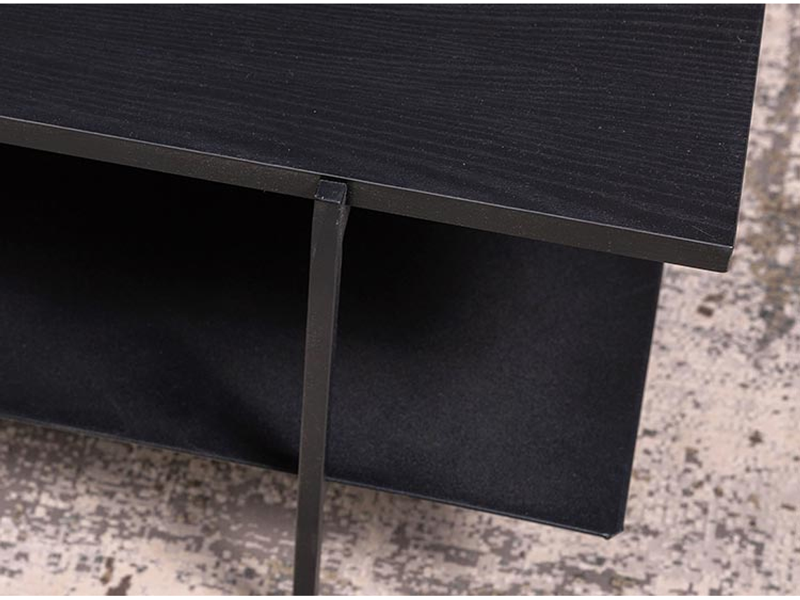 MESA DE CENTRO LONDRA PALERMO METAL NEGRO 115 X 60 CM 3