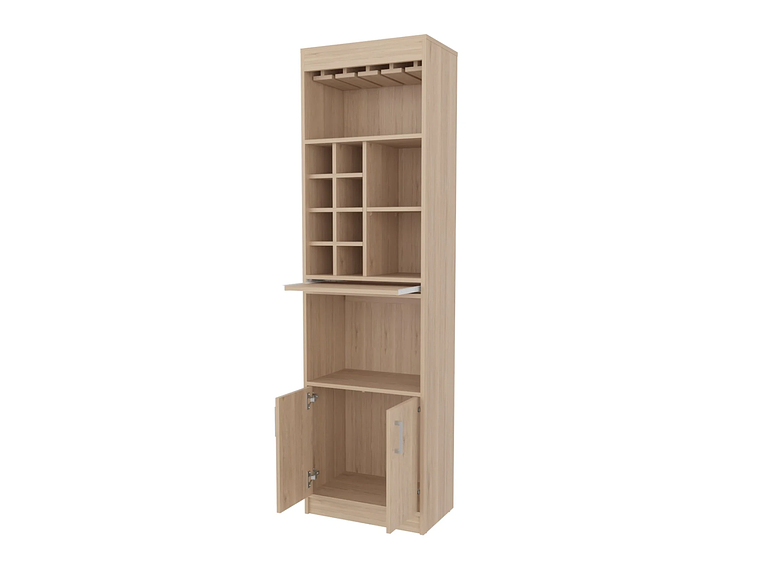 BAR FMFURNITURE ALTO 8 BOTELLEROS REPISA EXTENSIBLE FM 012A CAFE CLARO 3