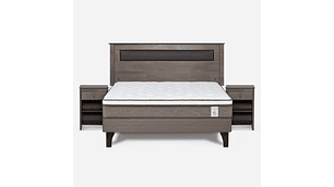 JUEGO DE DORMITORIO ROSEN CAMA EUROPEA NEW STYLE 6 BN 2 PLAZAS + SET FERRARA GRIS