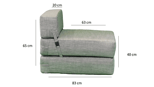 SOFÁ GAEX ESPUMA LINO GRIS CAMA