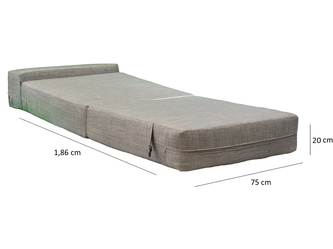 SOFÁ GAEX ESPUMA LINO GRIS CAMA 3