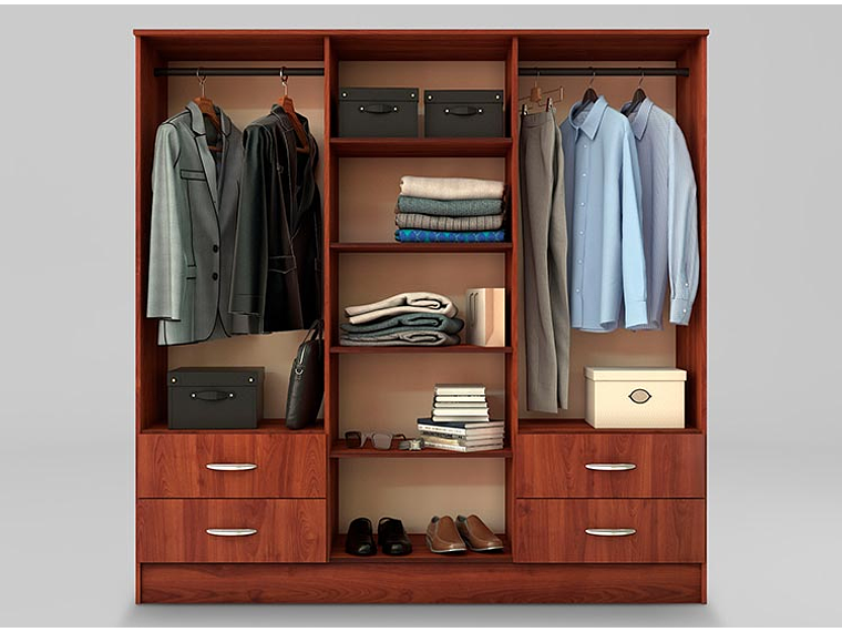 CLOSET CIC MAIPO 6 PUERTAS / 4 CAJONES 180 CM CEREZO NAT 4