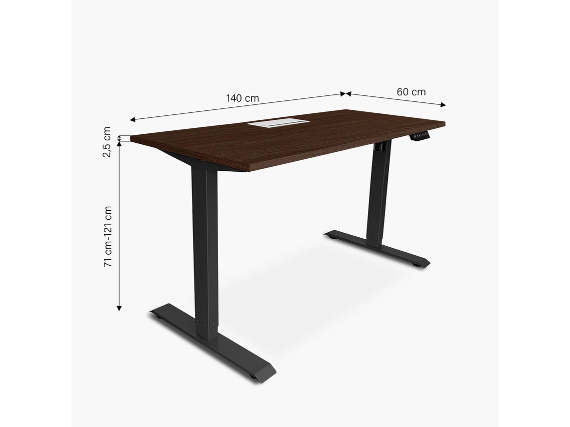 ESCRITORIO FORM OFFICE COSMO ELÉCTRICO CON PASACABLES 140X60 METAL 3
