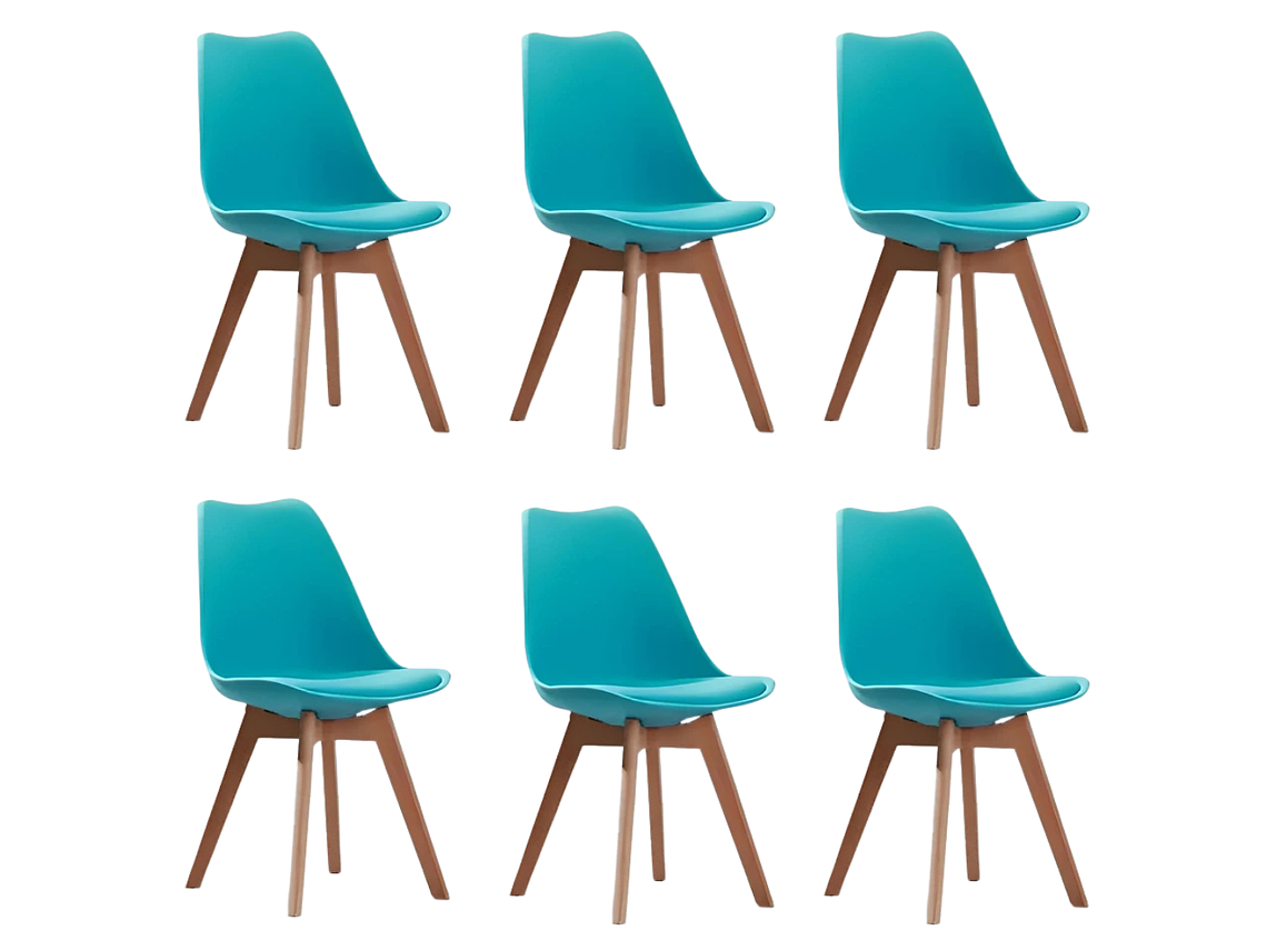 PACK 6 SILLAS DE COMEDOR TULIP ACOLCHADA 1