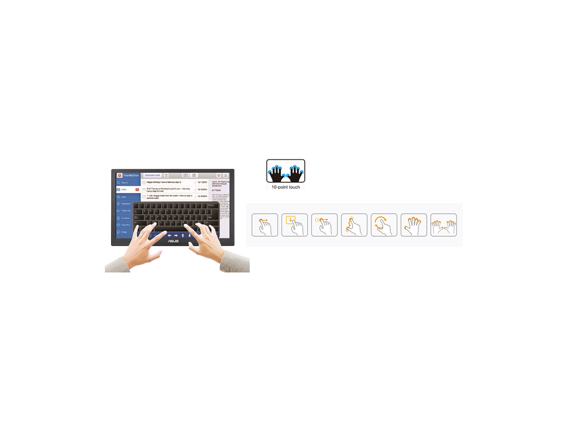 ASUS MONITOR TOUCH LED VT168HR 15.6' HD 10 PUNTOS TÁCTILES NEGRO 3