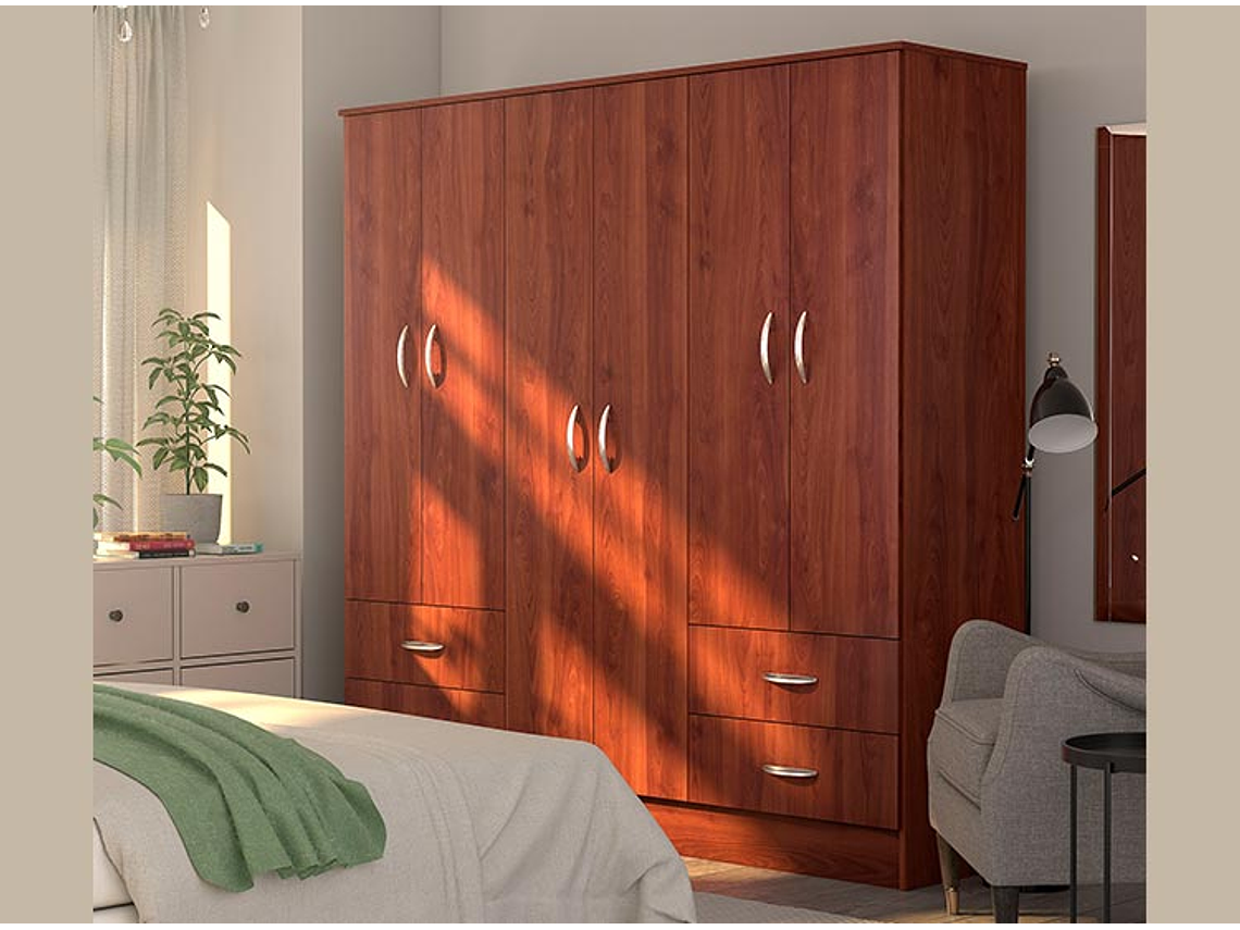 CLOSET CIC MAIPO 6 PUERTAS / 4 CAJONES 180 CM CEREZO NAT 7