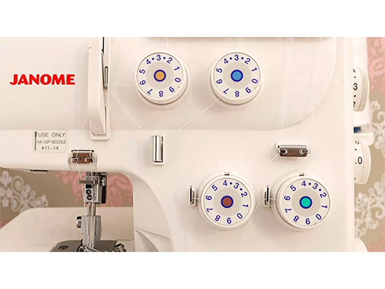 MÁQUINA DE COSER OVERLOCK JANOME PORTABLE COLOR BLANCO 220V 5