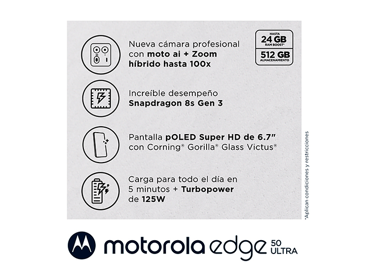 CELULAR MOTOROLA MOTO EDGE 50 ULTRA 6.7” 12 GB 512 GB 50 MP + 50 MP + 64 MP NARANJA 6