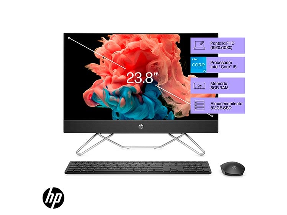 ALL IN ONE HP 24-CB1027LA INTEL CORE I5 8GB RAM 512GB SSD 23.8