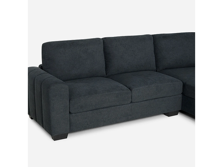 SOFÁ ROSEN 4 CUERPOS GRAFITO SECCIONAL BOSTON CON ALMACENAJE DERECHO TELA 6