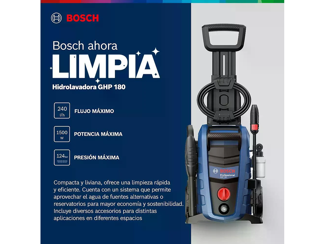 HIDROLAVADORA BOSCH GHP 220 2100W 152 BAR 7