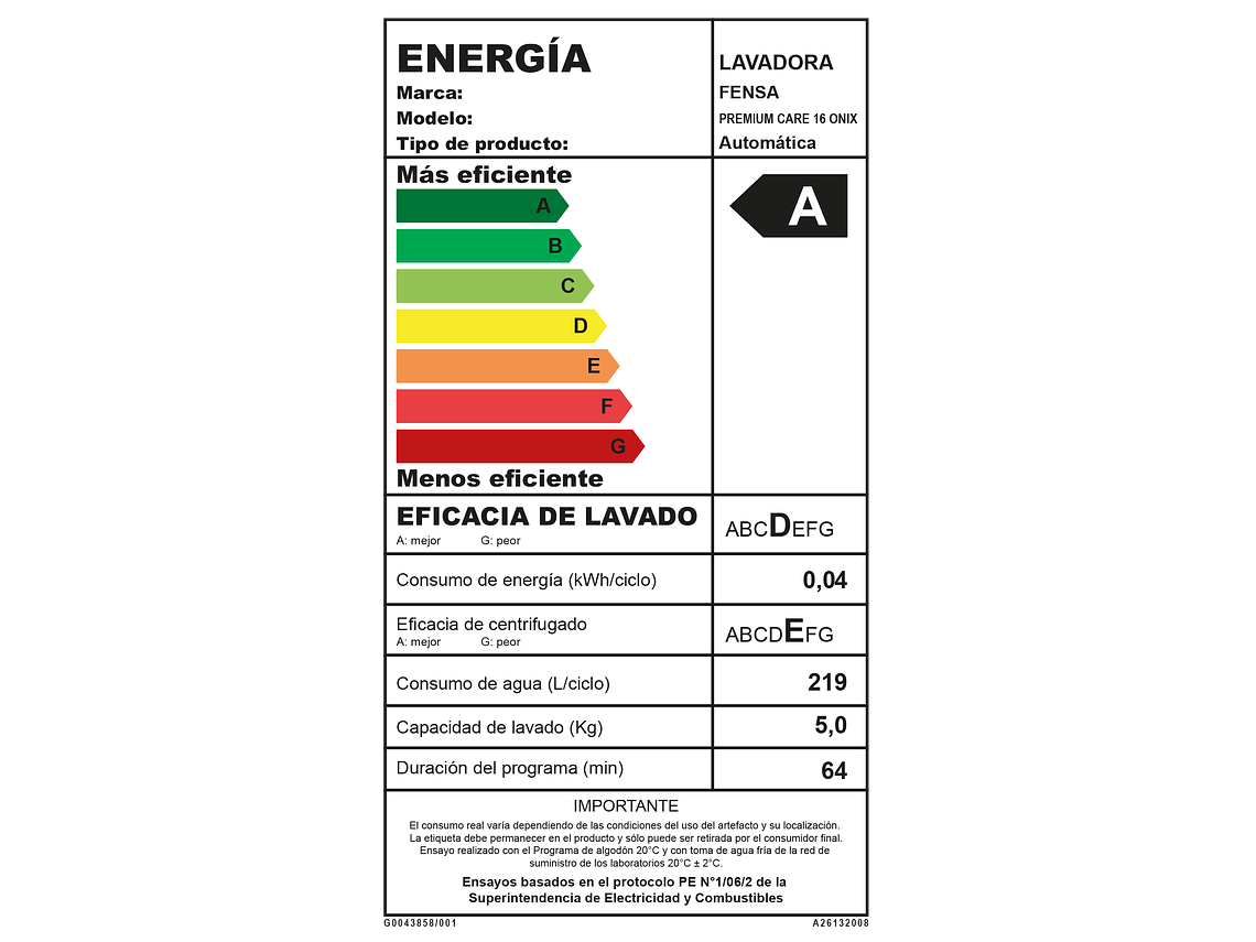 LAVADORA AUTOMÁTICA 16KG CARGA SUPERIOR PREMIUM CARE 16 ONIX 6