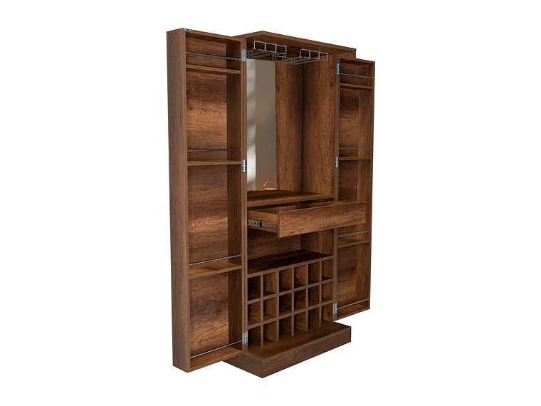 BAR ALTO EXTENSIBLE 18 BOTELLEROS FM-010O CAFÉ OSCURO 5