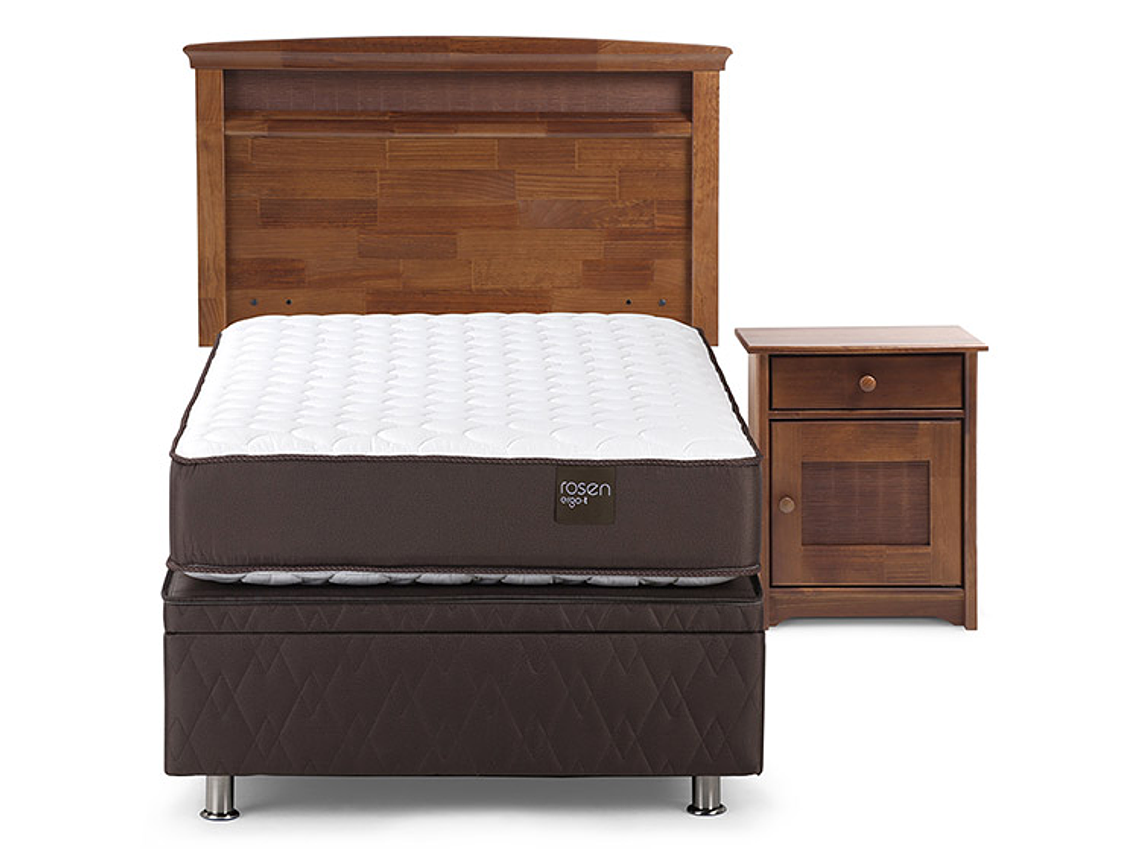 JUEGO DE DORMITORIO ROSEN CAMA BOXET ERGO T 1 PLAZA + SET VENETO 1