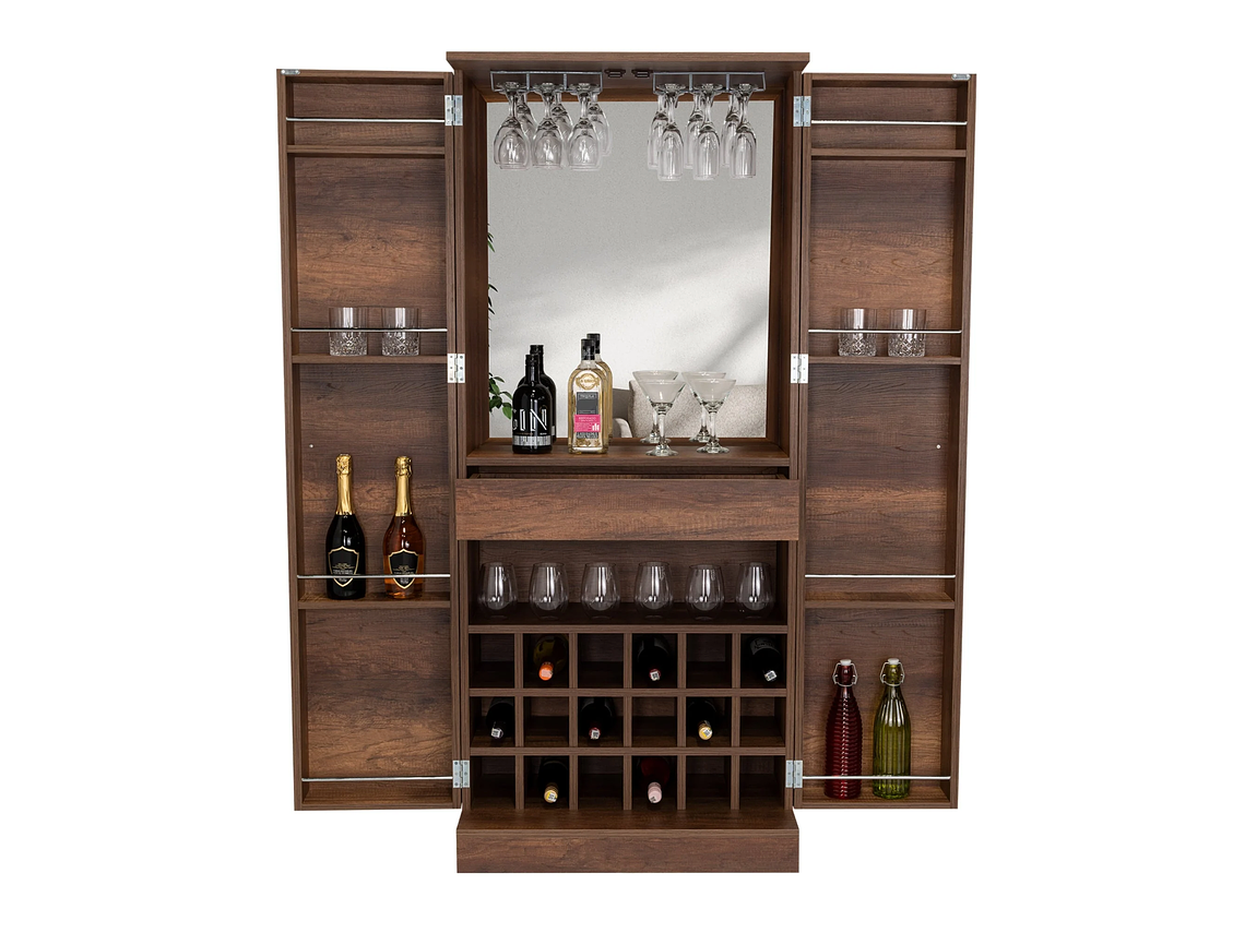 BAR ALTO EXTENSIBLE 18 BOTELLEROS FM-010O CAFÉ OSCURO 7