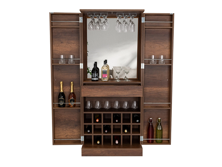 BAR ALTO EXTENSIBLE 18 BOTELLEROS FM-010O CAFÉ OSCURO 7