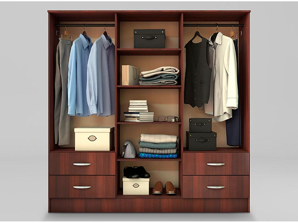 CLOSET CIC MAIPO 6 PUERTAS / 4 CAJONES 180 CM CHOCOLATE 3