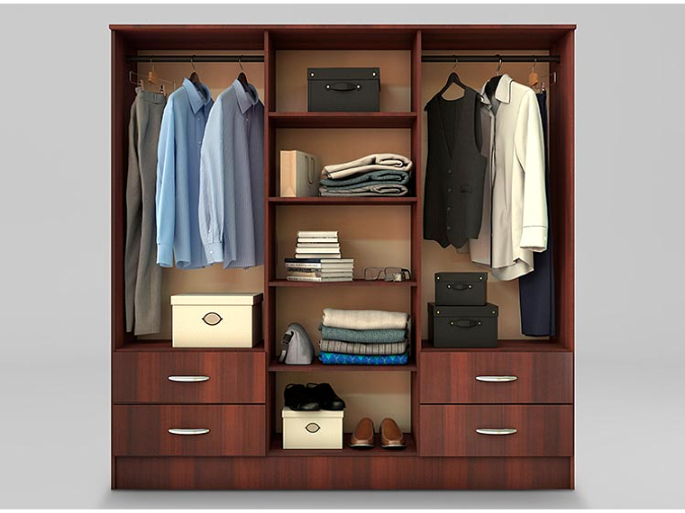 CLOSET CIC MAIPO 6 PUERTAS / 4 CAJONES 180 CM CHOCOLATE 3