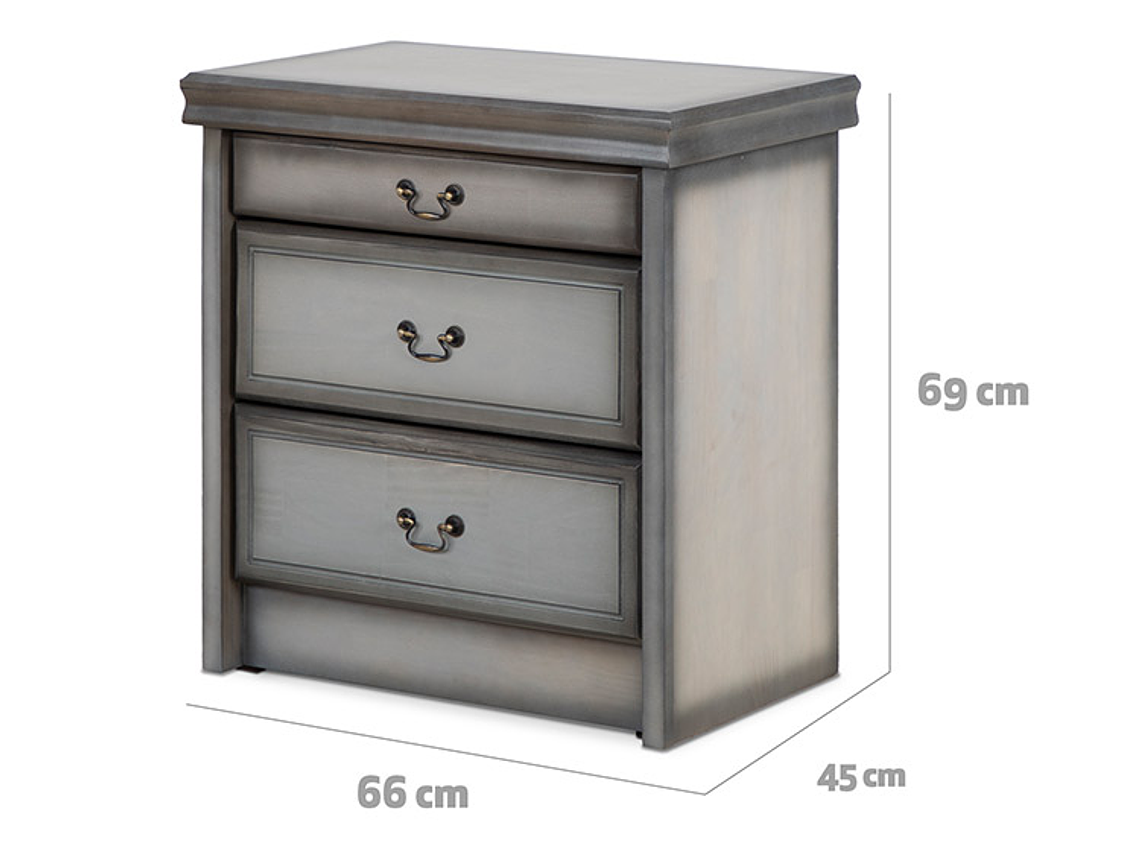 VELADOR CIC TÁMESIS ALPINO MADERA 3 CAJONES CAFÉ CLARO 3