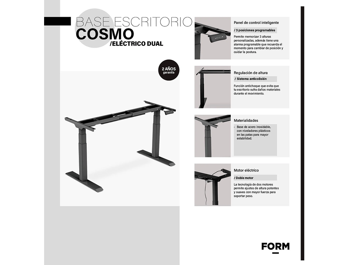 BASE FORM OFFICE COSMO 120 200 DUAL ELÉCTRICO 3