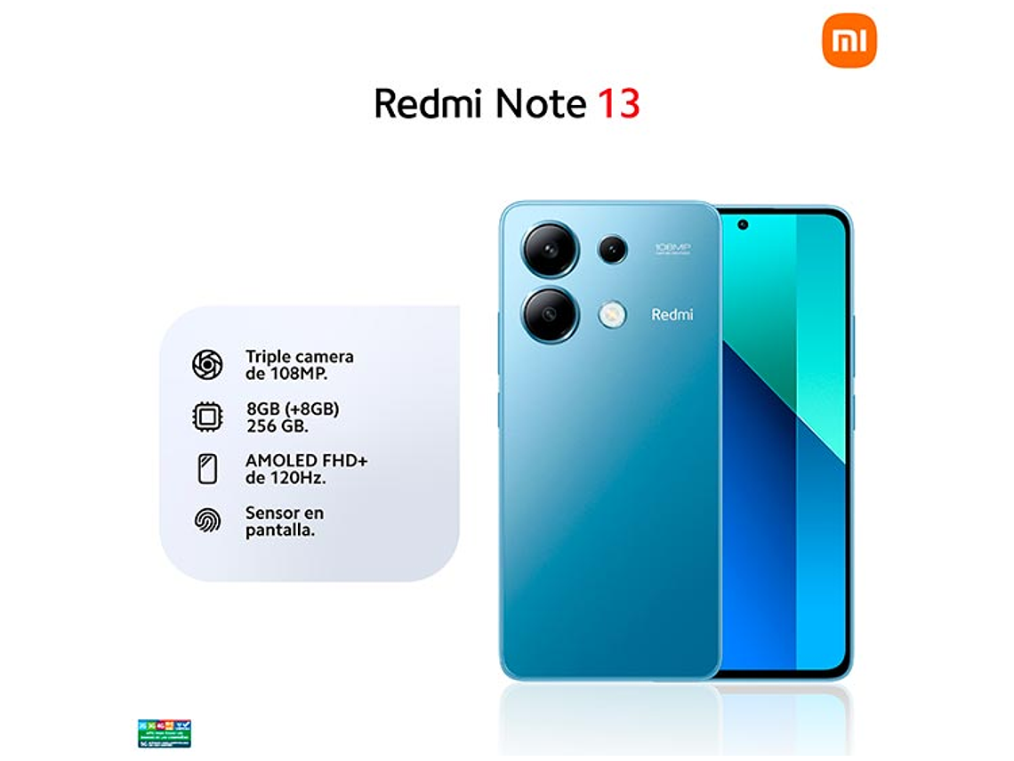 CELULAR XIAOMI REDMI NOTE 13 256 GB 8 GB RAM 16MP 6.6