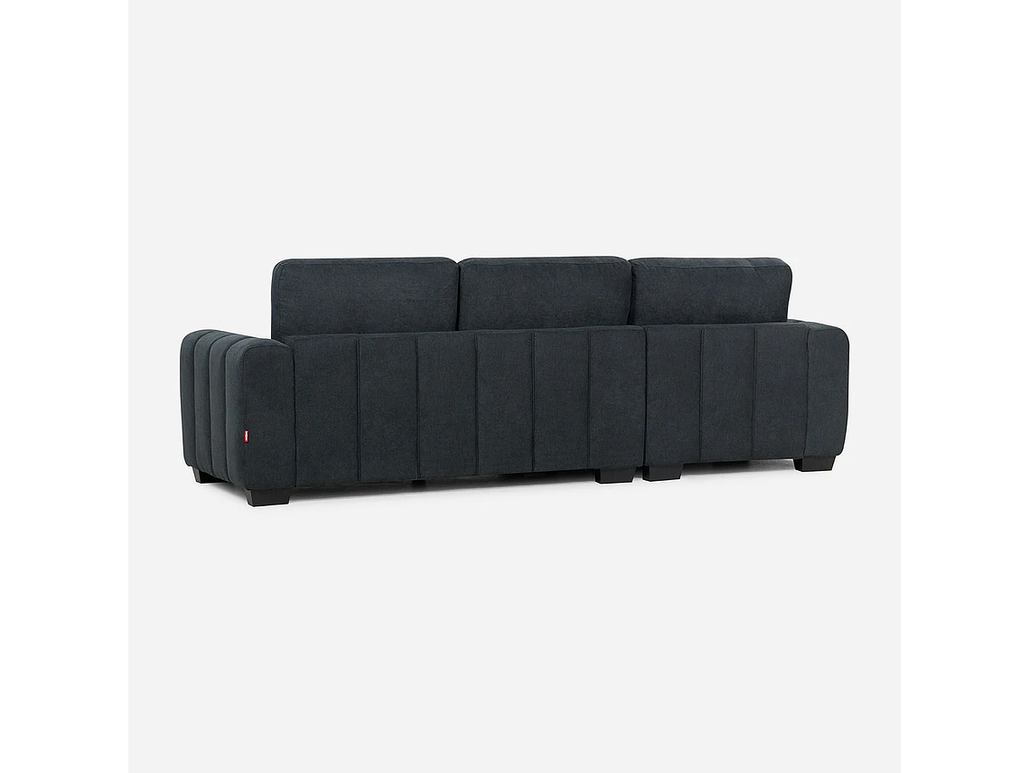 SOFÁ ROSEN 4 CUERPOS GRAFITO SECCIONAL BOSTON CON ALMACENAJE IZQUIERDO TELA 2