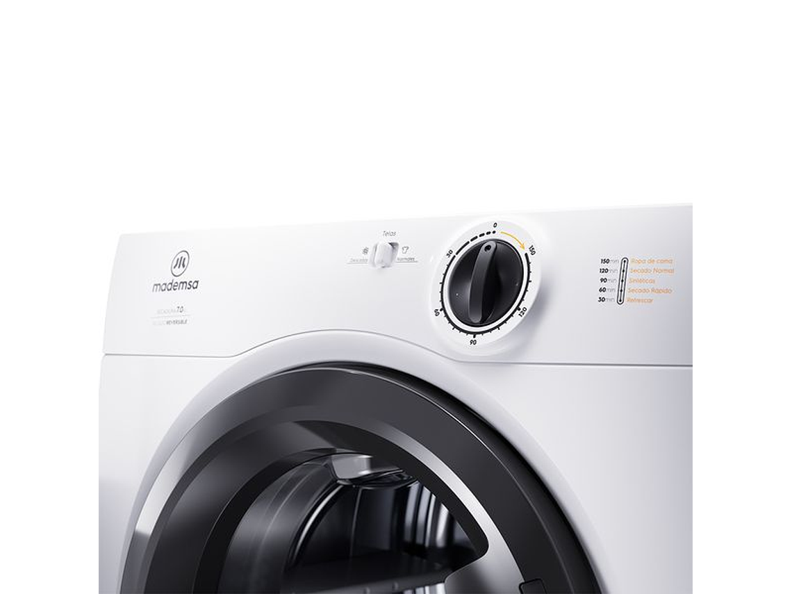 SECADORA DE ROPA MADEMSA 7KG SECADO REVERSIBLE 7D BZG BLANCA 4