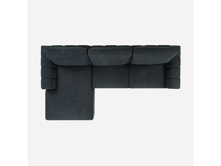 SOFÁ ROSEN 4 CUERPOS GRAFITO SECCIONAL BOSTON CON ALMACENAJE IZQUIERDO TELA 5