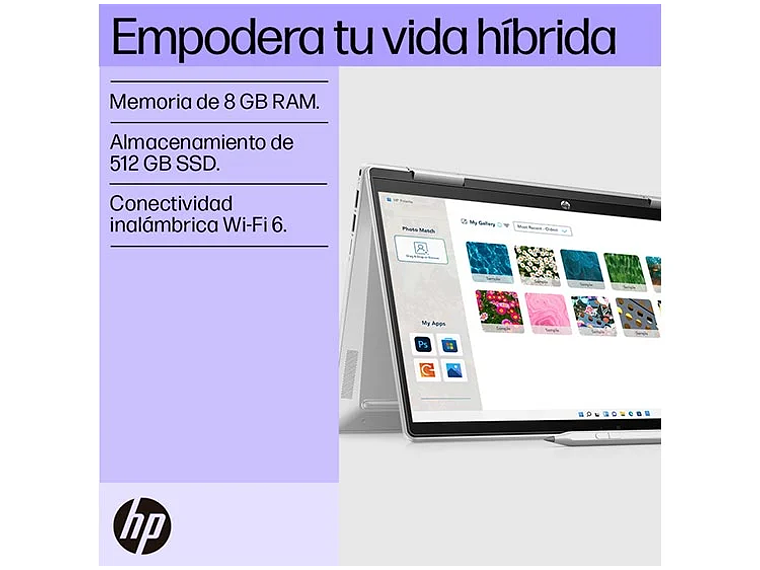 NOTEBOOK HP PAVILION X360 14-EK0010LA INTEL CORE I3 8 GB RAM 512 GB SSD PANTALLA TOUCH 14