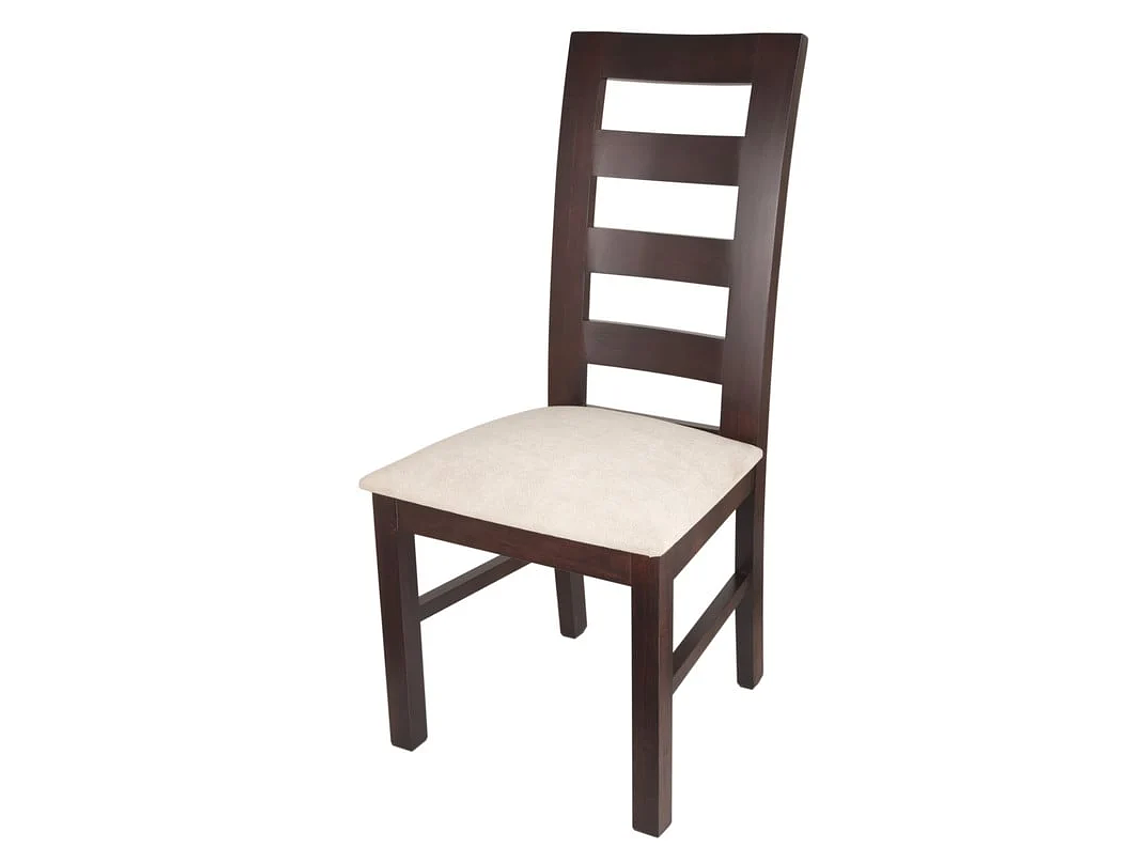 SILLAS ARTHOME AMELIA MADERA CHOCOLATE PACK 10 TAPIZ BEIGE JASPEADO 2