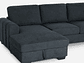 SOFÁ ROSEN 4 CUERPOS GRAFITO SECCIONAL BOSTON CON ALMACENAJE IZQUIERDO TELA - Miniatura 8