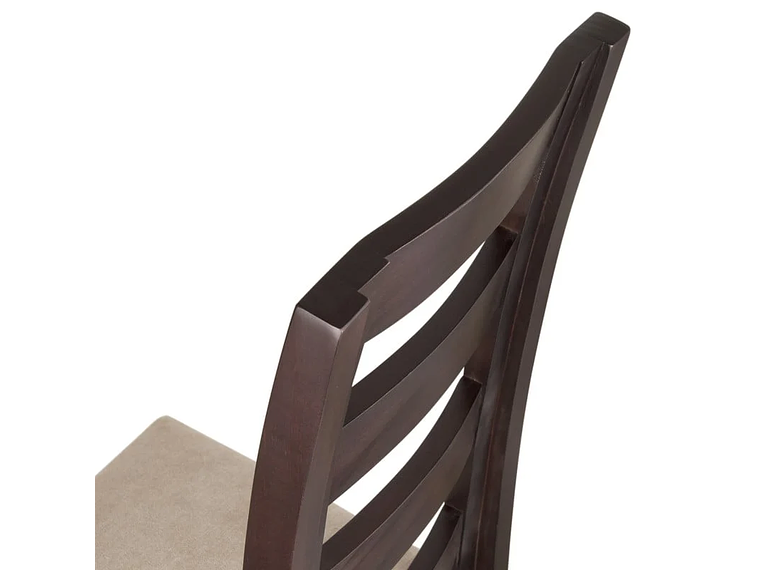 SILLAS ARTHOME AMELIA MADERA CHOCOLATE PACK 10 TAPIZ BEIGE JASPEADO 3