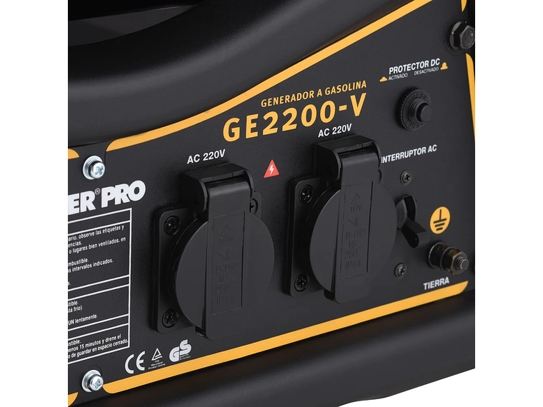 GENERADOR MONOFÁSICO POWER PRO GE2200V 2.2 KVA GASOLINA 6