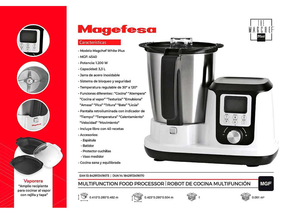ROBOT DE COCINA MAGEFESA MAGCHEF WHITE MGF4540 3