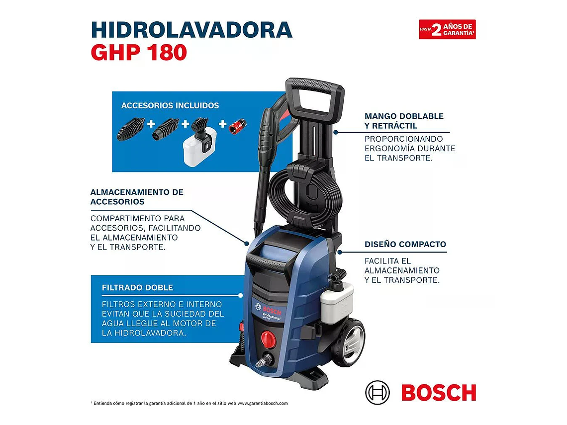 HIDROLAVADORA BOSCH GHP 220 2100W 152 BAR 8