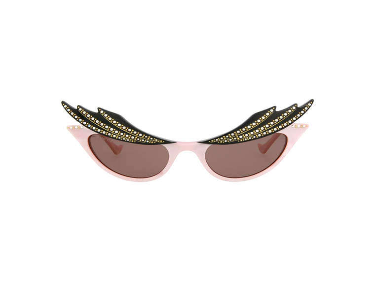 GAFAS DE SOL GUCCI DE ACETATO CON MONTURA EN FORMA DE OJO DE GATO PARA MUJER EN ROSA Y MARRÓN 1