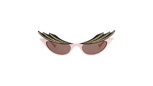 GAFAS DE SOL GUCCI DE ACETATO CON MONTURA EN FORMA DE OJO DE GATO PARA MUJER EN ROSA Y MARRÓN