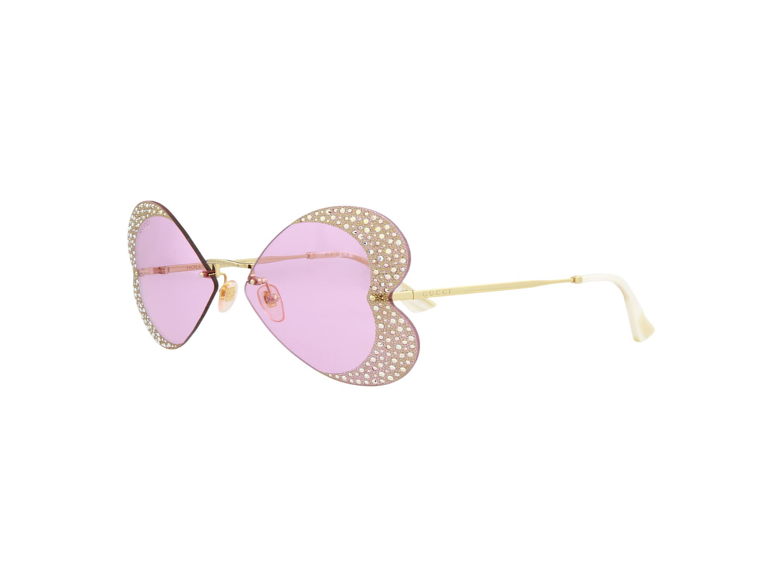 GAFAS DE SOL GUCCI DE METAL CON MONTURA DE OJO DE GATO PARA MUJER EN DORADO ROSA 1