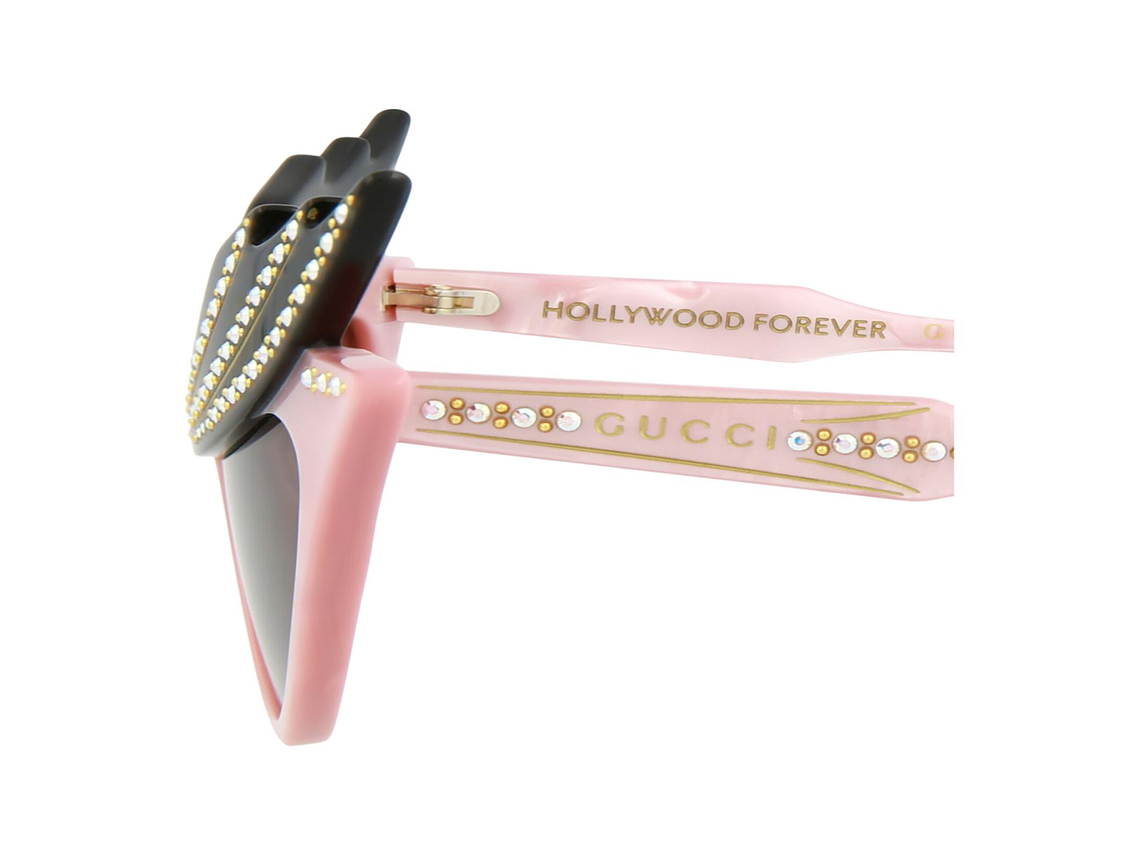 GAFAS DE SOL GUCCI DE ACETATO CON MONTURA EN FORMA DE OJO DE GATO PARA MUJER EN ROSA Y MARRÓN 5