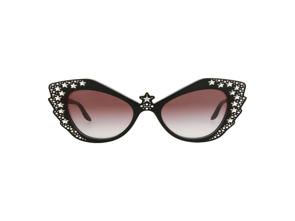 GAFAS DE SOL GUCCI DE ACETATO CON MONTURA EN FORMA DE OJO DE GATO PARA MUJER EN NEGRO Y ROJO 1